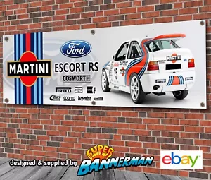 Ford Escort Cosworth Martini Rally Car Banner for Garage, Workshop, Showroom etc - Picture 1 of 2