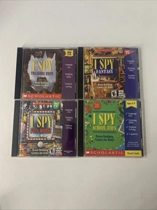 Lot of 4 Scholastic I Spy Fun House Brain-Building Fun Kids Game Language Arts - Picture 1 of 3