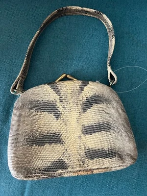  Bolso de mano vintage de piel de serpiente de los años 50 piel exótica genuina bolso con asa superior Foto 1 de 4