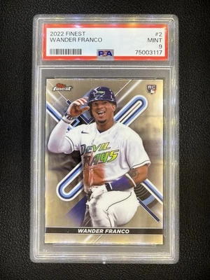 PSA 9 MINT- 2022 TOPPS FINEST- WANDER FRANCO #2 RAYS RC ROOKIE - Image 1 of 2