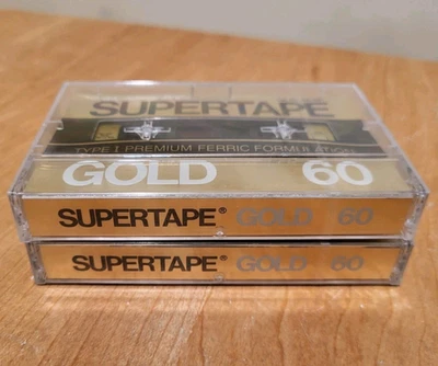 REALISTIC  Two  Audio Cassettes Tapes SUPERTAPE GOLD 60  #44-921 Type 1  Premium - Image 1 of 4