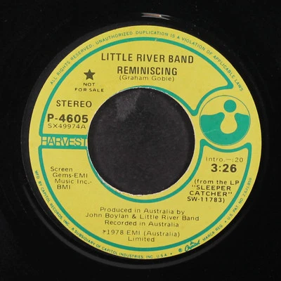 LITTLE RIVER BAND: reminiscing / so many paths HARVEST 7" Single 45 RPM - Image 1 of 2