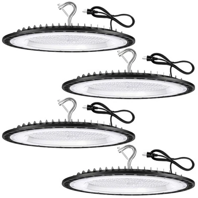 4 Pack 300W UFO Led High Bay Light Fixture,120VAC,5000K Daylight Commercial S... - Image 1 of 4