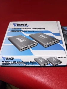 Vanco 4K HDMI to USB Capture Device with Audio Mic & Earphone - Afbeelding 1 van 8