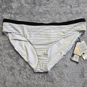 Nuevo con etiquetas Parte inferior de bikini Calia By Carrie Underwood XL blanca negra a rayas nueva con etiquetas - Imagen 1 de 5