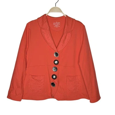 Chaqueta Blazer Top Para Mujer Buda Coral Botón Frontal Tejido Talla Grande Foto 1 de 4
