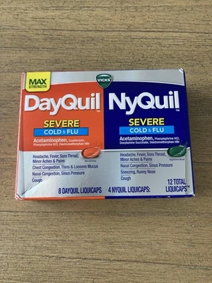 Combo Vicks DayQuil y NyQuil fuerza máxima severa 12 unidades exp: 12-2027 Foto 1 de 4