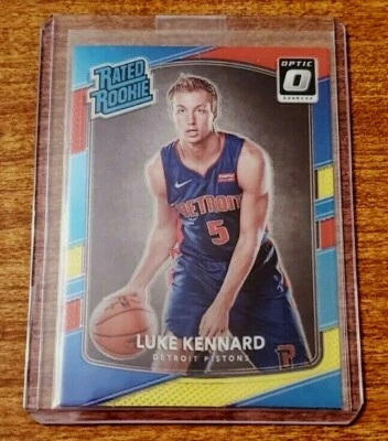 Luke Kennard 2017-18 Donruss Optic RC Rookie Card #189 Red Yellow Prizm -Pistons - Image 1 of 4