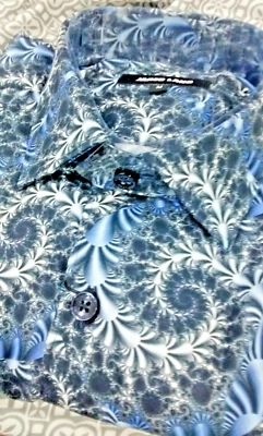 NWT Jared Lang men's Size M Short Sleeve Button Down Shirt Abstract Arts like - Image 1 of 4