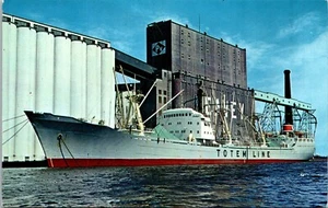 The Swedish Ship Carina Loading at Peavey Elevators Minnesota Postcard - Picture 1 of 2