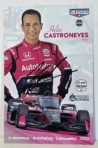 Tarjeta de héroe 2022 firmada Helio Castroneves #06 Pink Meyer Shank 4X ganador de Indy 500 - Imagen 1 de 1