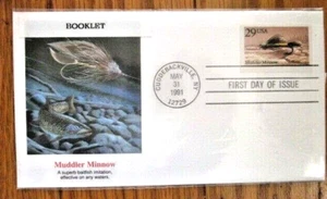 FISHING FLY MUDDLER MINNOW 1991 FLEETWOOD CACHET FDC SIN DIRECCIÓN - Imagen 1 de 1