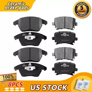 Front Rear Ceramic Disc Brake Pads For 2005 - 2010 Volkswagen Jetta - Picture 1 of 6