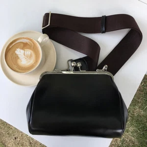 Retro Clip Bag Shoulder for Women Crossbody Ladies Black Handbag - Picture 1 of 11