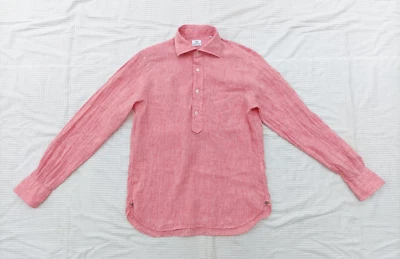 Beams Heart Red Linen Pullover Shirt Sz S - Image 1 of 4