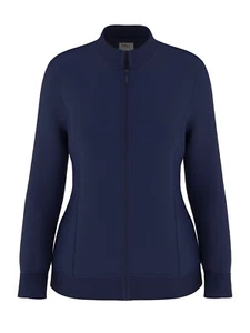 Ladies STRETCH Zip Front Nursing Scrub Warmup Jacket 4 Colors XS S M L XL 2XL - Picture 1 of 7