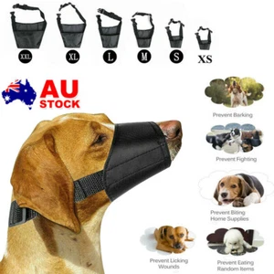 Breathable Dog Muzzle Mask Cover Anti Biting Barking Pet Muzzles XS S M L XL XXL - Picture 1 of 11
