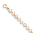 14k Yellow Gold 3-4mm Egg Pink FW Cultured Pearl Necklace or Bracelet XF505
