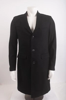 Abrigo largo Zara para hombre mezcla de lana italiana negro M mediano 3057/331 nuevo sin etiquetas Foto 1 de 4