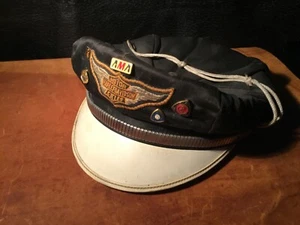 Vintage Original 40’er Jahre? Harley Davidson Kapitänsmütze Americana Wpins Vinyl Bill - Bild 1 von 14