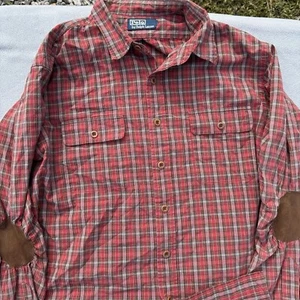 Polo Ralph Lauren Shirt Mens Large Red Plaid Button Up 2000s Y2k Vintage - Picture 1 of 16