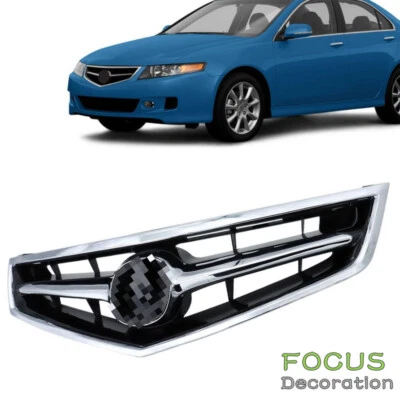 Parrilla de parachoques superior delantera para Acura TSX 2006 2007 2008 moldura cromada Foto 1 de 4