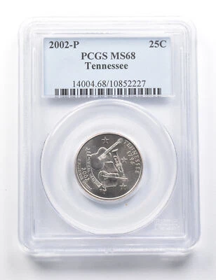 2002-P Washington State Quarter Tennessee MS68 PCGS *9409 - Image 1 of 3
