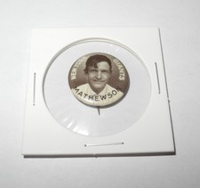 1910-12 Sweet Caporal Baseball Pin Christy Mathewson New York Giant Large Letter