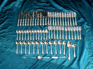 Birks LAURENTI Pattern Sterling Silver flatware for 12 - 65 Items Superb 2152 gr - Picture 1 of 15