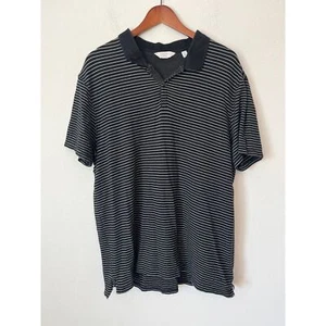 CALVIN KLEIN Black & White Striped Body Fit Short Sleeve Polo XXL - Picture 1 of 3