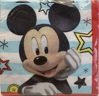 Servilletas de papel para bebidas fiesta de cumpleaños Mickey Mouse "Mickey On the Go" 16 quilates Foto 1 de 2