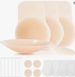 Nipple Covers Breast Lift Silicone Pasties 2 Pairs, Reusable Adhesive Strapless - Picture 1 of 7