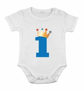 Primer Cumpleaños Bebé Niño MAMPER Mono Recién Nacido Body Rey idea regalo para él - Imagen 1 de 3