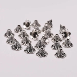 50PCS Silver Bead Cap Jewelry Accessories for Bracelets Necklaces Jewelry Making - Picture 1 of 20