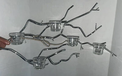 Metal Branch Twig Wall Sconce Candle Holders With Votive Holder - Image 1 of 4