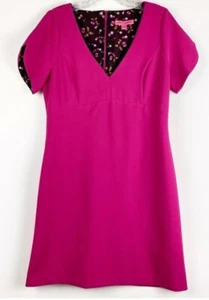 Vestido Betsey Johnson Crepé Buceo Talla 6 Mujer Rosa Funda Nuevo con Etiquetas - Imagen 1 de 10