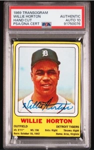Willie Horton 1969 Transogram Signed Baseball Card PSA/DNA Certified 10 Auto - Picture 1 of 3