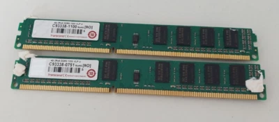 8GB KIT ( 4GB x 2 ) Transcend RAM DDR3 1333 VLP U Low profile Memory TESTED RARE - Image 1 of 2