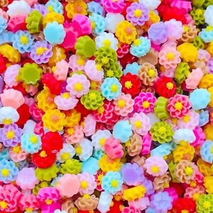 100pc Mini Flowers Flat Back Resin Cabochons Scrapbooking DIY Craft Rhinestone - Imagen 1 de 5