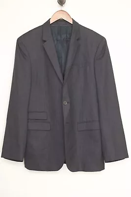 Blazer masculino Neil Barrett 42R cinza sólido 120s lã bilhete bolso casaco esportivo - Imagem 1 de 4