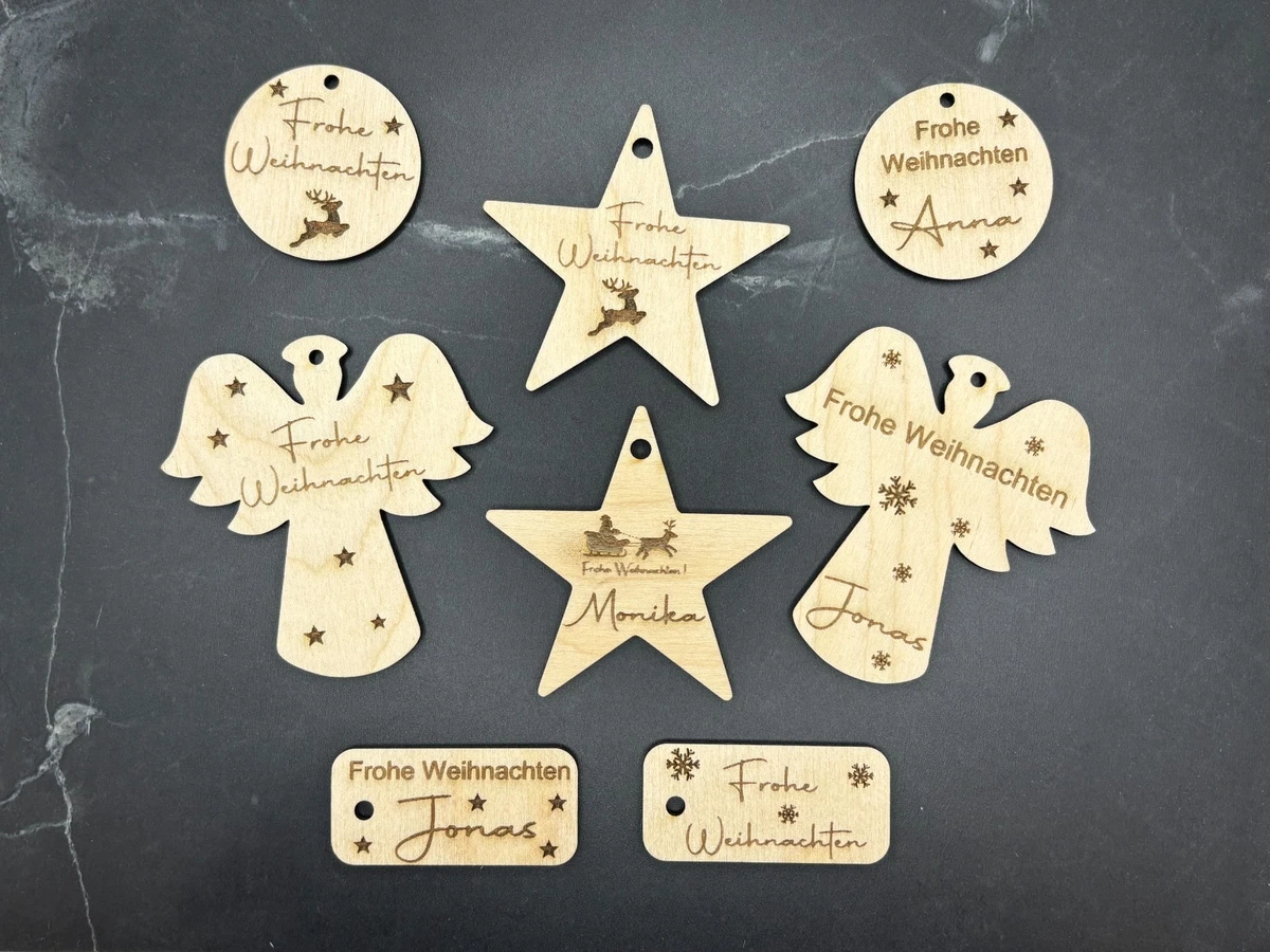 Geschenkanhänger „Frohe Weihnachten“ – 25er-Set Mit Stern-Motiv | Ca. 55x55 Mm, Aus Stabilem Karton | Mit Aufhängelechung Für Band | Perfekt Zum Beschriften & Dekorieren