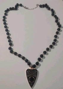 Hasbro Ouija Black & Gold Planchette Beaded Necklace 2019 23" - Picture 1 of 5