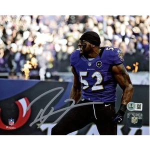 Ray Lewis Autographed/Signed Baltimore Ravens 8x10 Photo Beckett Witness 51050 - Picture 1 of 1