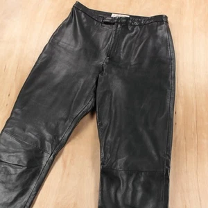 vtg 90s y2k MARGARET GODFREY straight leg bareback leather biker pants sz 10 tag - Picture 1 of 4