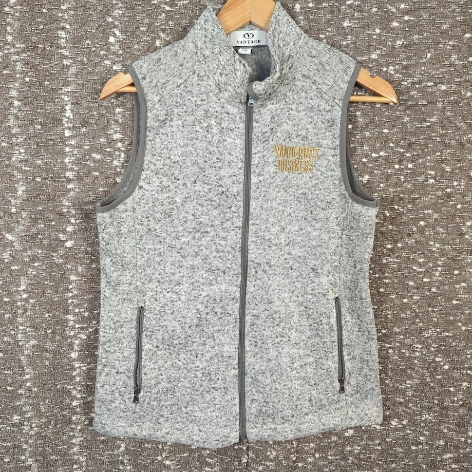 Chaleco Vanderbilt University Business Vantage gris cremallera completa para mujer mediano Foto 1 de 4