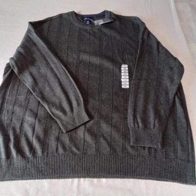 Suéter pulôver masculino John Ashford cinza escuro manga longa gola redonda tamanho 4XB NOVO COM ETIQUETAS - Imagem 1 de 4