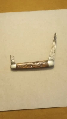 Navaja de bolsillo antigua Cattaraugus Cutlery Co 22239 con mango de hueso - LEER Foto 1 de 4