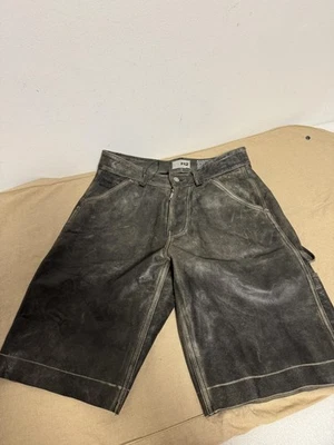 Pantalones Cortos H2 Heron Preston H&M Para Hombre 28 Negro Gris Imitación Cuero Carpintero Ropa de Trabajo Foto 1 de 4