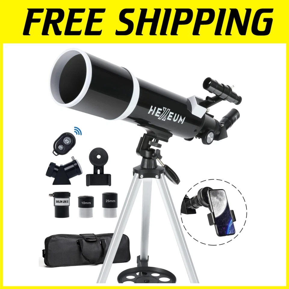 80mm Aperture Telescope for Adults - AZ Mount, Phone Adapter - Image 1 of 4