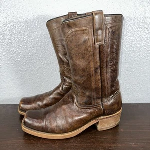 Botas de Colección Sears 86377 Para Hombre 11 D Cuero Marrón Pull-On Vaquero Occidental - Imagen 1 de 9